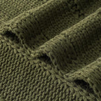 RECYCO Cable Knit Moss Green Throw Blanket Twin Size for Couch, Super Soft Warm Cozy Decorative Knitted Throw Blanket 3.6LB for Bed, Sofa, Chair Large 60"x80"