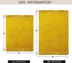 Chenille Throw Blanket for Couch 60"X 80" Twin, Soft Cozy Throws with Fringe Tassel for Bed Sofa Chair Cover, Lightweight Knitted Decorative Boho Blankets for Living Room, Yellow