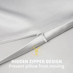 ZIMASILK 100% Pure Mulberry Silk Pillowcase for Hair and Skin Health,Soft and Smooth,Both Sides Premium Grade 6A Silk,600 Thread Count,with Hidden Zipper,1pc (King 20''x36'',Light Grey)