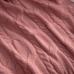Aormenzy Dusty Pink Knit Throw Blankets Oversized Cable Knit Decorative Throw Blanket Dusty Rose Soft Cozy Knitted Blanket for Sofa Couch Bed, 60" x 80"