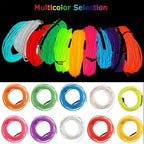 JIGUOOR EL Wire Battery Pack 9.8ft / 3m Bright Neon Light Strip 360° Illumination Neon Tube Rope Lights for DIY, Festival, Party Decoration, Pub, Halloween, Chrismas (9.8ft / 3m, Purple)