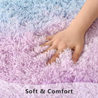 Purple Blue Area Rugs 4x6 Feet Rug for Bedroom Living Room, Cute Indoor Gradient Carpets, Plush Soft Rug for Kids Room, Fluffy Rugs for Girls Boys Nursery Room Home Decor