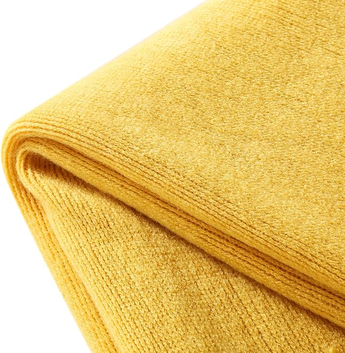 Homiest Decorative Knitted Throw Blanket with Fringe Soft & Cozy Tassel Blanket for Couch Sofa Bed (Yellow,50x60)
