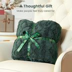 Sherpa Fleece Adult Weighted Blanket Great for Sleep, 20 lbs Dual Sided Soft Fuzzy Heavy Blankets for Couch Bed Sofa, Cozy Warm Fluffy Jacquard Throw for Winter (Green, 60" x 80", 20 Pounds)
