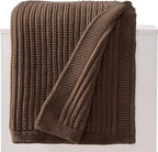Dark Brown Chunky Knit Throw Blanket 60"x80" - Soft Cozy Knitted Blanket for Couch Sofa Bed, Cute Fall Decorative Throw for Living Room