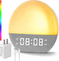 Sunrise Alarm Clock, White Noise Sound Machine USB Charging, Sunrise Lamp for Bedrooms, 10 Natural Wake Up RGB Night Light, 20 Soothing Sounds for Heavy Sleepers, Baby, Kids, Adults