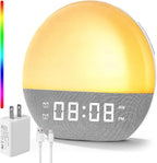 Sunrise Alarm Clock, White Noise Sound Machine USB Charging, Sunrise Lamp for Bedrooms, 10 Natural Wake Up RGB Night Light, 20 Soothing Sounds for Heavy Sleepers, Baby, Kids, Adults