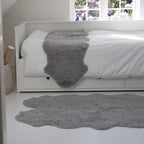 Nordic Sheep Real Sheepskin Rug 2x6 ft | Sheepskin Rugs for Living Room and Sofa | Large Bedside Rugs for Bedrooms is Breathable & Heat-regulating | Fluffy Rug in Color Light Grey