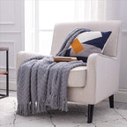 Bedsure Throw Blankets for Couch - Textured Chunky Knit Woven Chenille Blanket - Super Soft, Warm Decorative Boho Throw with Tassels for Bed, Sofa and Living Room Decor, Grey, 50x60 Inches