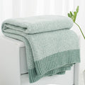 Carriediosa Heather Throw Blanket 60" X 80" Twin, 400GSM Ultra Soft Microfiber Fuzzy Fluffy Reversible Knitted Blankets Cozy Plush Lightweight and Warm Fall Throws for Couch, Bed, Sofa, Sage Green
