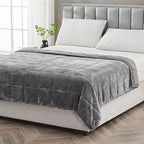 Topblan Sherpa Fleece Weighted Blanket for Adults, 15 lbs Dual Sided Cozy Fluffy Heavy Blanket, Ultra Fuzzy Throw Blanket with Soft Plush Flannel Top, 48 x 72 inches