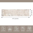 2x8 Washable Hallway Runner Rug – Non-Slip Modern Abstract Neutral Low-Pile Stain-Resistant Carpet Runner for Kitchen Entryway Bedroom Bathroom (Beige Grey,2x8)
