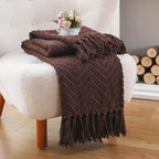 BATTILO HOME Dark Brown Throw Blanket for Couch, Super Soft Cozy Warm Chocolate Throw for Twin Bed, Living Room Chair Bed Sofa Home Decor, 60" x 80"
