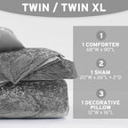 Intelligent Design Twin Comforter Set, Velvet Comforter Set , Luxury Diamond Quilting Comforter Set, Fluffy Comforter Bed Set with Decorative Pillowand 1 Sham, 3 Piece Grey, Twin/Twin XL