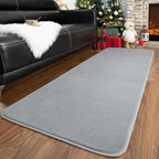 Przemy Washable Grey Rugs for Bedroom Living Room, 2x6 Feet Runner Rug Soft Memory Foam Indoor Carpet for Hallway Kids Boys Girls Room Dorm Bedside Nursery Decor Mat