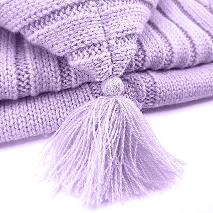XMWEALTHY Newborn Swaddle Baby Essentials Girls Boys Receiving Blankets Neutral Knit Sleeping Bag Stroller Wrap Purple 0-6 Month
