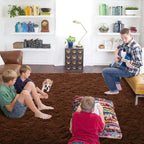 ISEAU Fluffy Rug Carpets Soft Shaggy Area Rugs Indoor Floor Mats for Kids Room Fuzzy Carpet Comfy Cute Nursery Carpets Bedside Mat for Boys Girls Bedroom Living Room Home Decor, 6ft x 9ft,Brown