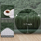 Deep Green Runner Area Rugs for Bedroom Living Room, 2x4 Feet Fluffy Bedside Rugs, Soft Shaggy Carpet Rug for Kids Room Nursery, Furry Cute Rugs for Girls Boys Dorm Room Home Decor