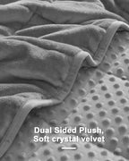 Weighted Blanket for Adults Twin Size 15 lbs, Soft Cooling Minky Dot Heavy Breathable Blanket for All-Season, Washable Weighted Throw with Glass Beads, 48 x 72 Inches, Grey