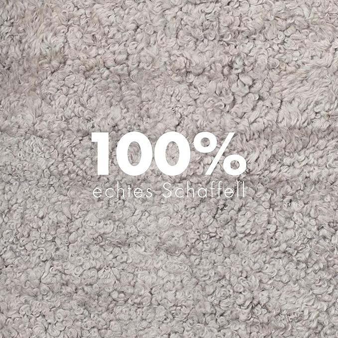Nordic Sheep Real Sheepskin Rug 4x6 ft | Sheepskin Rugs for Living Room and Sofa | Large Bedside Rugs for Bedrooms is Breathable & Heat-regulating | Fluffy Rug in Color Light Grey