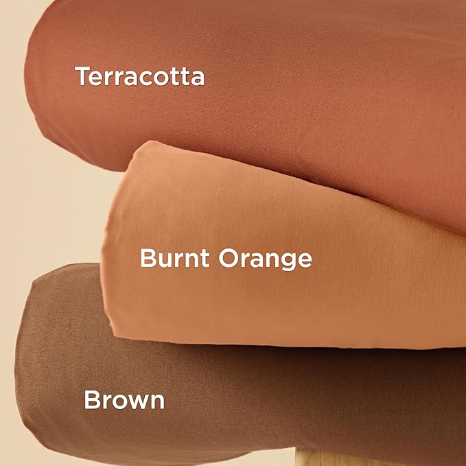 Bedsure Duvet Cover Queen Size - Soft Double Brushed Bedding Set for Kids & Adults, Zipper Closure, 3 Pieces, Includes 1 Duvet Cover (90"x90") & 2 Pillow Shams, NO Comforter, Terracotta