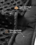 Mr. Sandman Weighted Blanket for Adults, Heavy Blanket for Woman,Man Sleeping/Calm, Soft and Cozy Weighted Throw Blankets, Machine Washable, 48 x 72in, 15 lbs, Black
