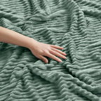 Nestl Blanket Twin Size for Bed - Cozy Warm Fuzzy Blankets for Women, Plush Small Fleece Throws for Girls - Sage Green, 66 x 90 Inches