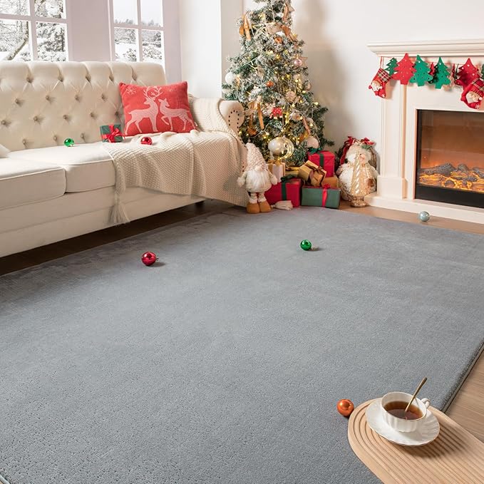 Przemy Washable Grey Rugs for Living Room Bedroom, 5x7 Feet Super Soft Memory Foam Rug Indoor Carpet for Kids Room Boys Girls Dorm Bedside Nursery Decor Mat