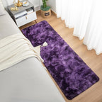 Softlife Dark Purple Area Rug for Bedroom, Fluffy Shag Plush Tie Dyed Rugs for Living Room Girls, Shaggy Throw Carpet for Kids Soft Fuzzy Runner Small 2x6 Runners for Hallways Dorm
