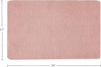 Home-Complete Faux Fur Bath Mat – 21x34-Inch Nonslip Jacquard Faux Fur Washable Rug for Bathroom or Kitchen, Mauve
