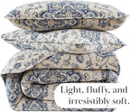 Southshore Fine Living, Inc. Persia Collection Oversized King Quilt, 3-Piece Bedding Set with Lightweight Coverlet and 2 Matching Shams, Persian Rug Style Print, California King Bed Spread, Indigo