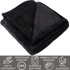 Waffle Knit Textured Throw Blanket Soft for Couch, Sofa, Twin Bed, Kids, Adults, 50” x 60” Chenille Knit Blanket, Boho Throw Blanket for Home Decor 250 GSM (Midnight Black)