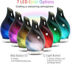 Essential Oil Diffuser 120ML Glass Aromatherapy Diffuser with 4 Timer Settings & 7 Color Changing Lights, Auto Shut-Off, Ultra Quiet Oil Diffuser for Home, Office, Yoga, Spa and Sleeping