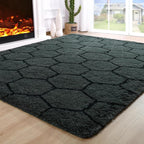 Fluffy 4x6 Area Rugs for Bedroom Living Room,Thick Shag Throw Floor Carpet,Soft Shaggy Bedside Non-Slip Rug Dusk Gery