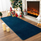 Przemy Washable Runner Rug for Bedroom Living Room, 2x6 Feet Navy Blue Memory Foam Hallway Rugs, Super Soft Modern Indoor Carpet for Bedside Kids Room Boys Girls Dorm Nursery Decor Mat