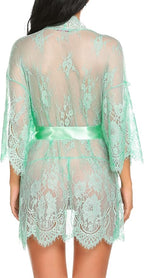 Avidlove Women's Lace Kimono Robe Babydoll Lingerie Mesh Nightgown S-5XL
