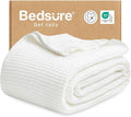 Bedsure Gentlesoft 100% Cotton Throw Blanket for Couch 50x70 inches - Cooling Breathable and Soft for Spring Summer, Waffle Weave Throw Blanket for Office, White