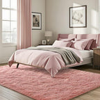 ISEAU Fluffy Rug Carpets Soft Shaggy Area Rugs Indoor Floor Mats for Kids Room Fuzzy Carpet Comfy Cute Nursery Mat Bedside for Boys Girls Bedroom Living Room Home Decor, 6ft x 9ft,Blush
