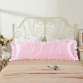 Pink Satin Pillowcases Body Pillow for Hair and Skin,Pink Body Pillow Silk Pillowcase with Envelope Closure Princess Room Decoration
