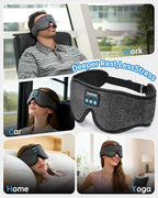 2 Pack Bluetooth Sleep Mask & Sleep Headphones, Skin-Friendly Sleeping Eye Mask with Bluetooth Headphones, Sleep Gifts for Women Men, AudioBooks, Insomnia, Yoga, Air Travel, Meditation, Christmas