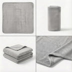 Fleece Blanket Full/Queen - 80x90 Inch Lightweight & Buttery-Soft Throw for Bed, Sofa, Camping | 300GSM Cloud-Touch Microfiber | Cozy Essentials for Travel & Movie Nights, (Grey)