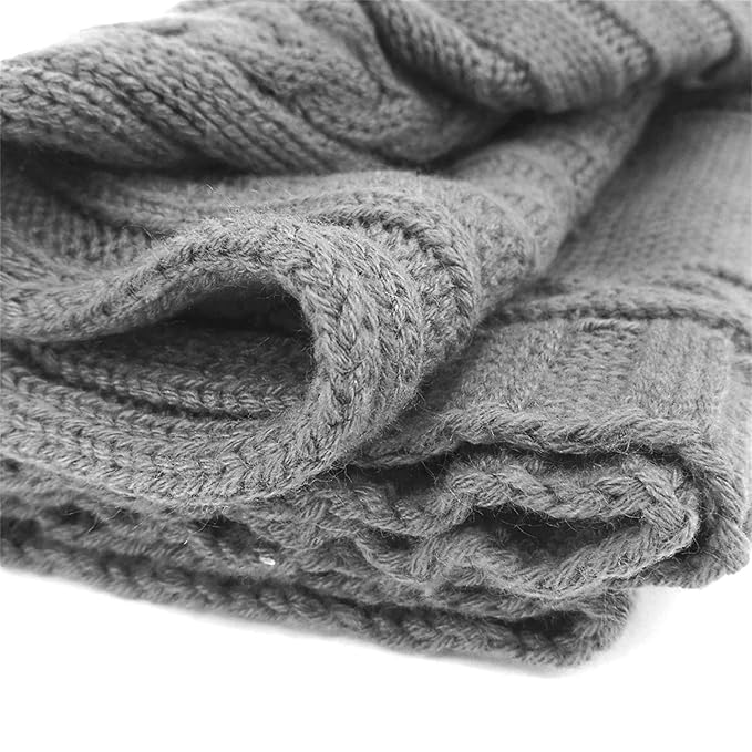 XMWEALTHY Newborn Baby Wrap Swaddle Blanket Knit Sleeping Bag Receiving Blankets Stroller Wrap for Baby Dark Grey 0-6 Month