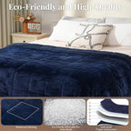 Topblan Sherpa Fleece Weighted Blanket for Adult, 15 lbs Dual Sided Cozy Fluffy Heavy Blanket, Ultra Fuzzy Throw Blanket with Soft Plush Flannel Top, 48 x 72 inches
