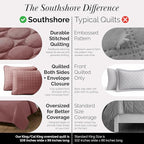 Southshore Fine Living, Inc. Oversized Quilts for King Bed, Soft Coverlet, Lightweight Bedspread, 3-Piece Set with Two Matching Quilted Pillow Shams, All Season Cal/King Quilt, Withered Rose Quilt