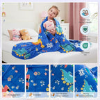 HOSUKKO Weighted Blanket - 3 lbs Blue Dinosaur Heavy Lap Indoor - Small Size Breathable Blanket(20 * 30 inches, 3 lbs)