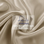 ALASKA BEAR Natural Silk Pillowcase, Hypoallergenic, 19 Momme, 600 Thread Count 100 Percent Mulberry Silk, King Size with Hidden Zipper (1,Champagne Gold)