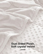 Weighted Blanket for Adults Twin Size 15 lbs, Soft Cooling Minky Dot Heavy Breathable Blanket for All-Season, Washable Weighted Throw with Glass Beads, 48 x 72 Inches, Cream