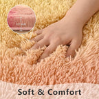 Pink-Cyan Area Rugs 4x6 Feet Rug for Bedroom Living Room, Cute Indoor Gradient Carpets, Plush Soft Rug for Kids Room, Fluffy Rugs for Girls Boys Nursery Room Home Decor
