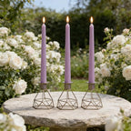 12-Pack Dusty Purple Taper Candles, 10 Inch Unscented Dripless Candlesticks, Long-Lasting Burn Time of 7-8 Hours, Perfect for Home Décor, Weddings, and Events