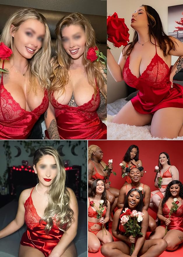Avidlove Women Lingerie V Neck Sexy Nightwear Satin Sleepwear Lace Chemise Mini Babydoll Nightgown